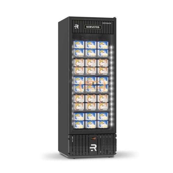 Visa Cooler Sorvete Porta Vidro ar Forçado -22ºc 570l Vcs570pvpp Preto/preto 220v - Refrimate