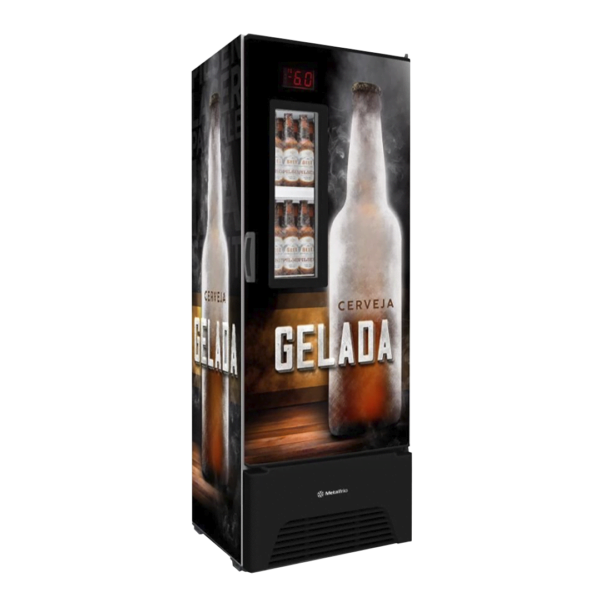 Visa Cooler 220v Cervejeira Porta Com Visor 497 Litros Adesivada Gelada VN50AF Optima - Metalfrio