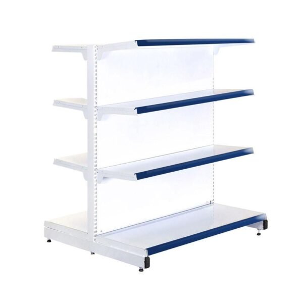 Gôndola 1,40m Central Inicial Prateleira Supermercado 4 Níveis 40x30 New Plus Azul - Sa Gôndolas