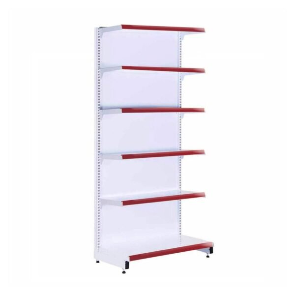 Gôndola 2,00m Parede Inicial Prateleira Supermercado 6 Níveis 40x30 New Plus Vermelho SA Gôndolas
