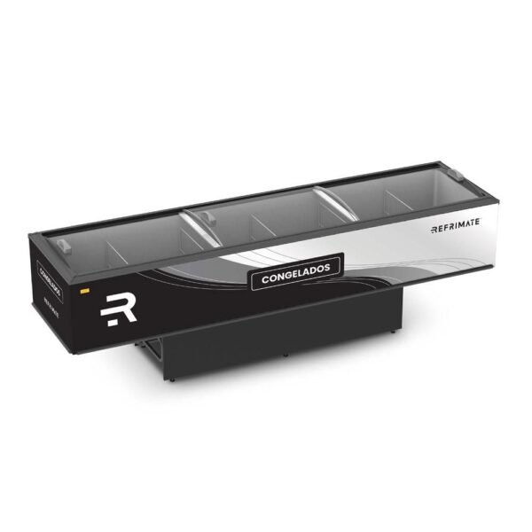 Câmara Horizontal Expositor Ilha Plus de Congelados Vidro Curvo 3,00m Eip 3000 Vc New - Refrimate 220v
