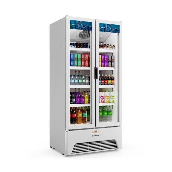 Refrigerador Expositor Vertical Bebidas Duas Portas Vidro 691L VB70AL Branca 220V - Metalfrio