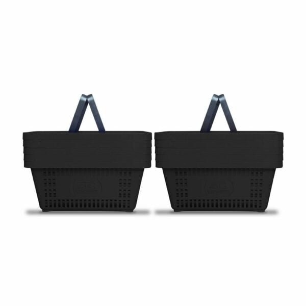 KIT - 10 Cestos Compras Plástica D100 Cód. 3000 Preto - Della Plast