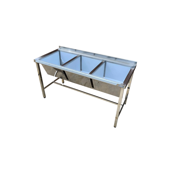Tanque Aço Inox Com Cuba 150x55x90cm -Irmãos Braun Soluções em Inoxidáveis