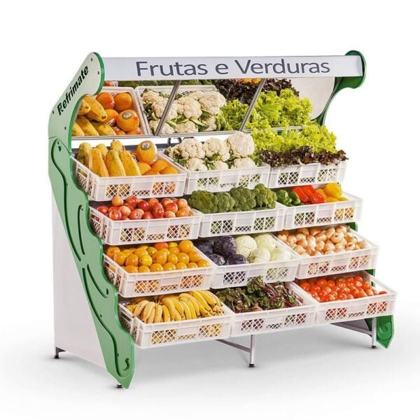 Fruteira Lateral Com Espelho,FLCE1850 12 caixas plásticas Refrimate