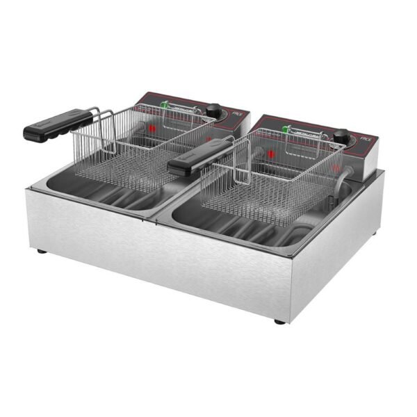 Fritador Fritadeira Tacho Fritura 2 Cuba Elétrico Monofásico 6L FRCE6 Metalcubas