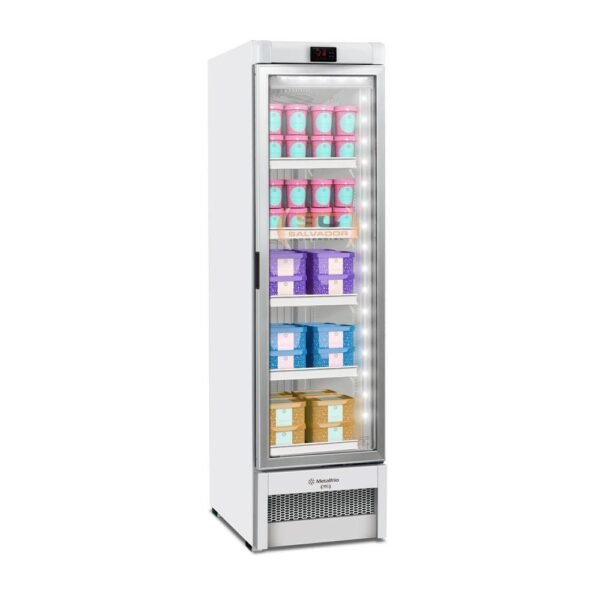 Freezer Vertical Porta de Vidro Para Sorvetes e Congelados 324L VF28FH Branco 220V- Metalfrio