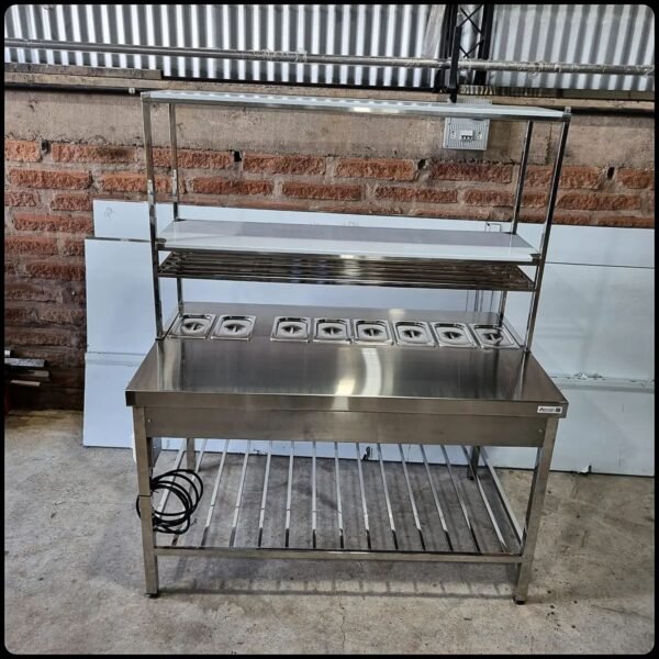 Mesa 1500x900x900 com Tampo Aquecido e Cubas em Banho Maria - Irmãos Braun Soluções em Inoxidáveis - Imagem 4