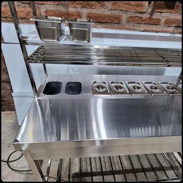 Mesa 1500x900x900 com Tampo Aquecido e Cubas em Banho Maria - Irmãos Braun Soluções em Inoxidáveis - Imagem 5