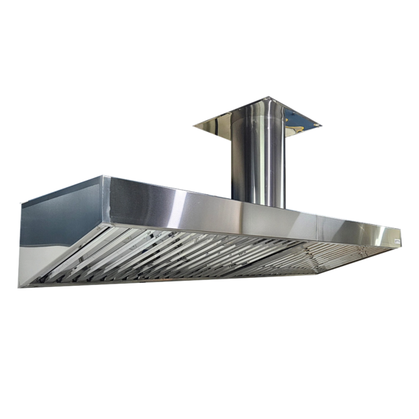 Coifa em aço inox aisi430, 3000x1000mm com filtros inercial removíveis - Irmãos Braun Soluções em Inoxidáveis