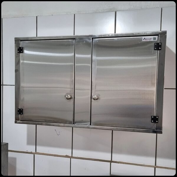 Armário Aéreo com Portas em Aço Inox aisi430 - Irmãos Braun Soluções em Inoxidáveis - Imagem 2