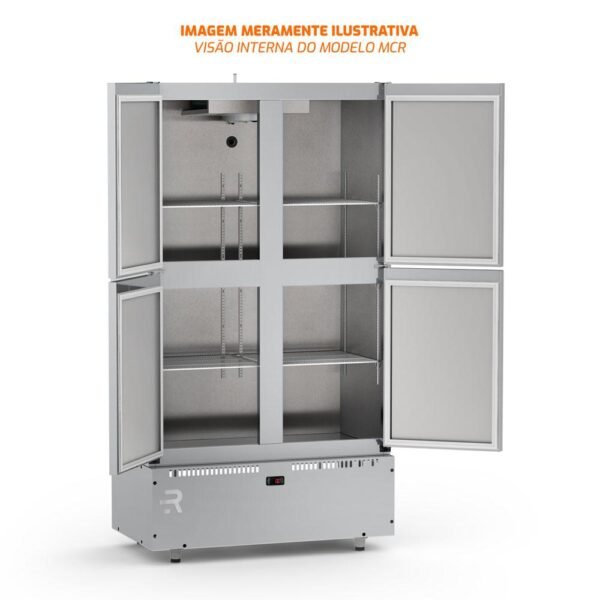 Mini Câmara 6 Portas Resfriados 1152l Inox 0 a 7ºc ar Forçado Motor Inferior Mcr6p - Refrimate - Imagem 4